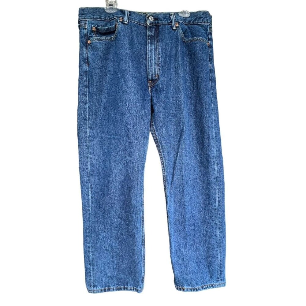 Levis Mens 505 Straight Leg Jeans W40 L30 Dark Wash Denim